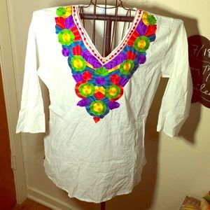 Radhe brand embroidered V Neck Blouse